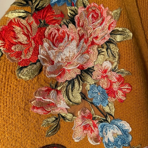 Aratta Silent Journey Cardigan Sweater Appliqué Horse Embroidered Open Front - Picture 8 of 12